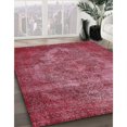 thumbnail image 3 of Ahgly Company Machine Washable Indoor Round Industrial Modern Crimson Red Area Rugs, 6' Round, 3 of 7