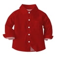 thumbnail image 2 of vdgthytj Toddler Baby Boys Girls Button down Shirts Kids Collared Long Sleeve Uniform Dress Shirt Tops Spring Fall Clothes, 2 of 6