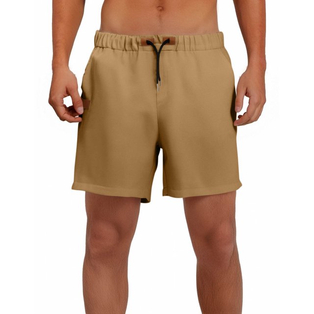 EOYWHK Mens Workout Shorts Cotton Linen Athletic Gym Shorts Elastic Waist Drawstring with Pockets
