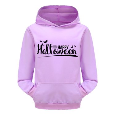 TIWEKE Girls Hoodies for Kids - Comfortable Pullover with Cartoon Prints Ideal for Daily Wear and Halloween Celebrations,Size 8-9 Years