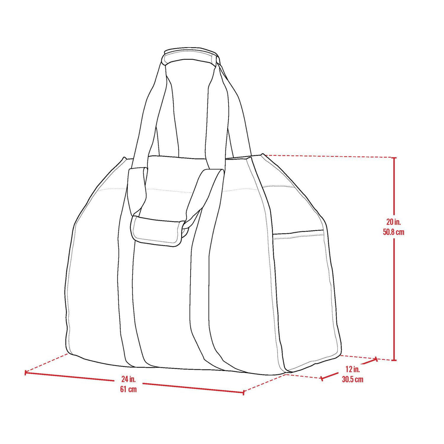 Sac robuste pour bois de chauffage, 24 x 12 x 20 po, vert
