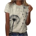 thumbnail image 1 of Qertyioot Hauts pour Femmes Adulte Mode Femme Col Rond Manches Courtes Hauts T-Shirt Imprimés Blouse Ample, 1 of 8