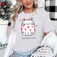 thumbnail image 4 of Meichang T-Shirts pour Femmes, T-Shirts de la Saint-Valentin, Imprimé Drôle, Hauts Mignons, Col Rond, Manches Courtes, T-Shirts de Vacances, Saint-Valentin, 4 of 4