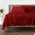 thumbnail image 2 of Bare Home Cozy Fleece Ensemble de Draps en Molleton - Molleton Polaire Ultra Moelleux - Poche Profonde - Très Grand Simple, Rouge, 2 of 7