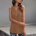 thumbnail image 2 of Mode Femme Ample Couleur Unie Décontractée Sans Manches T-shirt Col en V Blouse, 2 of 9