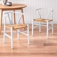 thumbnail image 1 of Heavenly Collection | Wishbone Wood Dining Chair Set of 2 for Kitchen or Dining Room - White, 1 of 9
