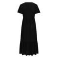 thumbnail image 4 of Pisexur Robes d'Été pour Femmes Col Rond Robe Fluide Plissée Tendance Manches Courtes Mode avec Poche Plage Été Évasée Imprimé Floral 2024 Robes, 4 of 4