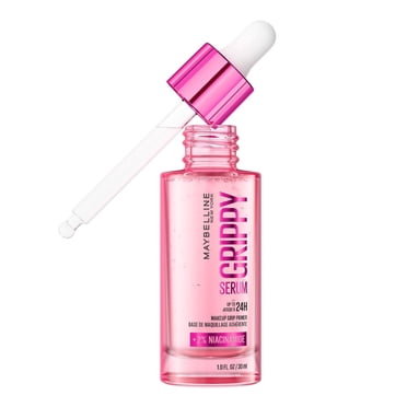 Maybelline Grippy Serum Primer, Hydrating Makeup Primer with 2% Niacinamide For Up To 24HR Make Up Wear, shade 01 ,30 ml