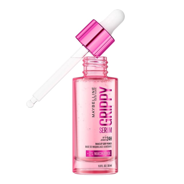 Maybelline Grippy Serum Primer, Hydrating Makeup Primer with 2% Niacinamide For Up To 24HR Make Up Wear, shade 01 ,30 ml