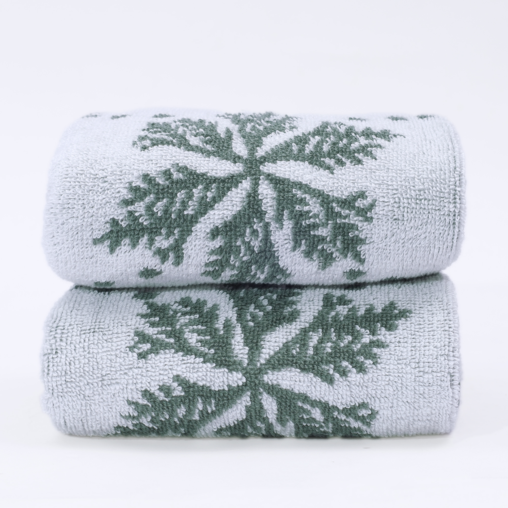 Holiday Time 100% Cotton Jacquard Hand Towels, Snowflake Pattern, 2-Piece Set, 16 x 26 in
