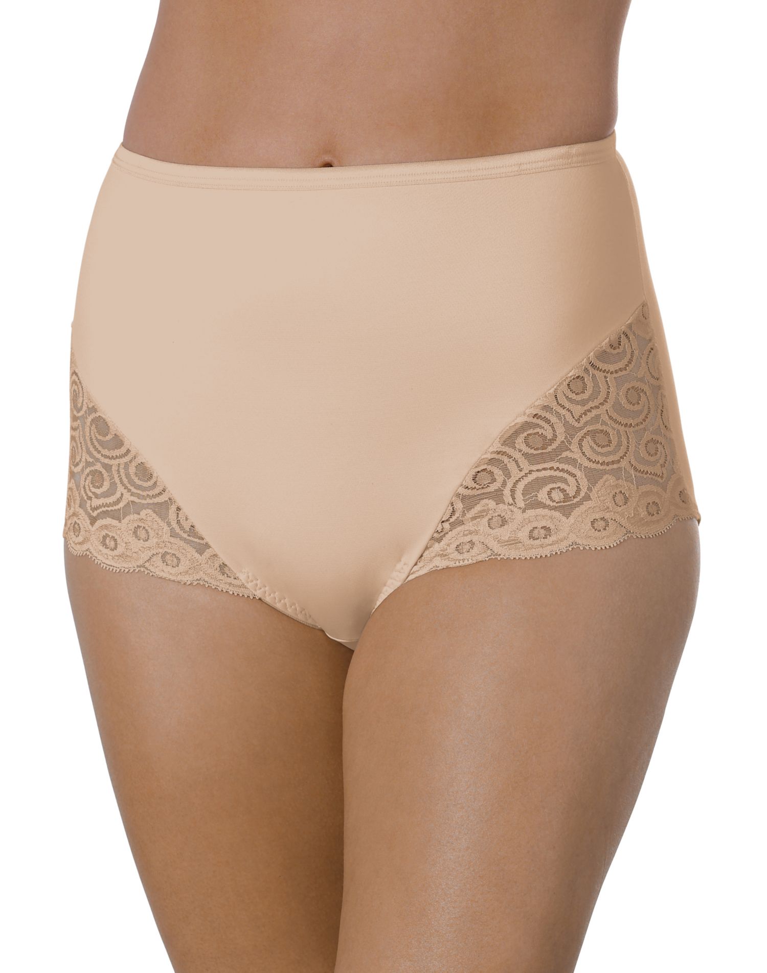 Bali Womens Firm Control Lace Inset Brief - Best-Seller, L, 2 Beige