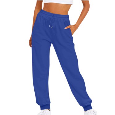 AherBiu Womens Joggers High Waisted Fleece Drawstring Casual Solid Color Sweatpants with Pockets Fall Winter Loose Workout Trousers