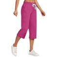 thumbnail image 1 of Timegard Women's High Waist Straight Leg Capri Pants with Pockets, Small, 1 of 5