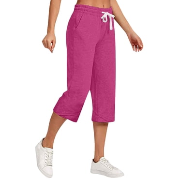 Timegard Women's High Waist Straight Leg Capri Pants with Pockets, Small