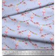 thumbnail image 3 of Soimoi Blue Modal Satin Fabric Birthday Theme Party Decor Fabric Printed Yard 42 Inch Wide, 3 of 5