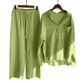 thumbnail image 4 of Ketyyh-chn99 Shorts Ensembles Courts pour Femmes 2 Pcs Ensemble de Pyjama d'Été pour Dames Été T-Shirts à Manches Courtes Décontractés pour Femmes et Ensemble 2 Pcs Vert,m, 4 of 4
