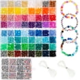 thumbnail image 2 of Jetcloudlive 1977Pcs Pony Beads Kit for Bracelet Making 64 Colors 9mm Kandi Beads Set Plastic Pony Beads Bulk with 375pcs Letter Beads Elastic String DIY Bracelets Jewelry Beads, 2 of 11