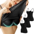 thumbnail image 2 of Timegard Camisoles pour Femmes 3 Pcs avec Soutien-Gorge Intégré Col Rond Bretelles Spaghetti Ajustées Douces Maillots de Corps Décontractés Hauts de Pyjama, 2 of 4