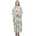 thumbnail image 2 of Bimba Robe Maxi de Maternité à Imprimé Floral pour Mamans, Blanche, Manches Kimono, Caftan-22, 2 of 7