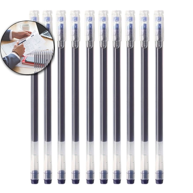 Dvruxg 10-Pack Gel Pens – Smooth Writing Ballpoint Pens – 0.5mm Tip, Fast-Drying Ink – Plastic Gel Pens for Office – 1ml Ink Capacity