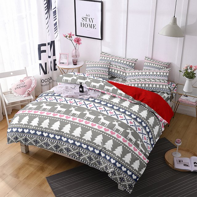 Innerwin Quilt Sets Printed Coverlet Set 3 Pieces Christmas Comforter Bedspread Lightweight Microfiber Breathable Ultra Soft Decor Style Q Queen