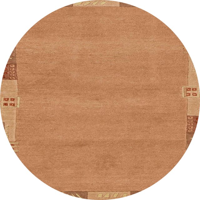 Ahgly Company Tapis d'Intérieur Ronds Abstraits Orange Tapis de Zone Abstraits, 6 Pieds Rond