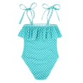 thumbnail image 4 of WEIYLL One Piece Swimsuit Girls 1Pc Bikini Color Floral Print Rash Guard Beach Pool Sky Blue Bathing Suit for 18-24 Months, 4 of 4