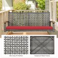 thumbnail image 3 of Topbuy 2-Person Wicker Loveseat Rattan Porch Swing Chair with 1 Seat Cushion and 2 Hanging Ropes, Red, 3 of 7