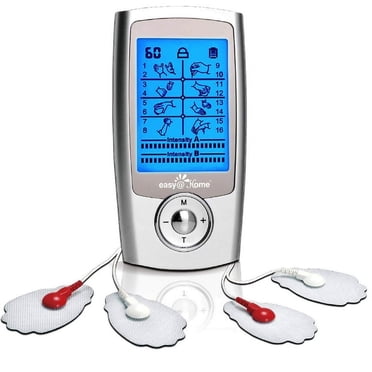 Easy@Home Rechargeable Tens Machine and Muscle Stimulator, Electronic Pulse Massager for Tension Relief with 16 Modes and 20 Intensity Levels