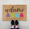 thumbnail image 2 of Summer Holiday Welcome Doormat Non Beach Floor Mat Flower Design Polyester Entrance Carpet, 2 of 4