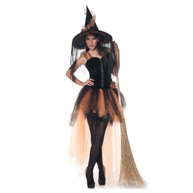 Costume de Sorcière Orange & Noir pour Femmes Hallow's Eve