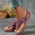thumbnail image 4 of Orthopedic Wedge Flip Flops for Women 2025 Comfortable Arch Support Orthofeet Wide Slides Sandals, 4 of 7