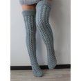 thumbnail image 3 of Faithtur Girls Winter Cable Knitted Socks Solid Color Over Knee Socks Thigh High Long Boot Socks Stocking Leg Warmer, 3 of 9
