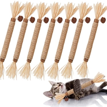 Grembeb Cats Cat Silvervine Toys 7PCS Catnip Treat for Indoor Kitten Snack Chew Stick for Self Play