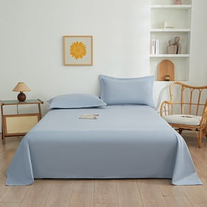 Danhjin Fiber Bed Sheet Solid Color Ease Friendly Washable Sheets A Pair of Pillowcases Comforter Set