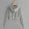 thumbnail image 4 of Timegard Zip up Hoodies for Women Plus Size Cropped Sweatshirts Long Sleeve Shirts Pullover Solid Color, 4 of 5