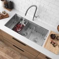 thumbnail image 1 of Stylish Undermount 36" Stainless Steel Double Bowl 60/40 Workstation Kitchen Sink with 7 accs S-636W, 1 of 13