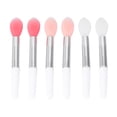 thumbnail image 1 of 6pcs Portable Single Head Makeup Brushes Multifunctional Silicone Lip Brushes Makeup Brushes Cosmetic Tool(Translucent and Flesh Pink and Watermelon Red), 1 of 8