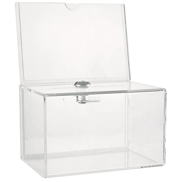 CUITING Clear Acrylic Box Multi-functional Ballot Box Suggestion Solicitation Box Voting Holder With Lock