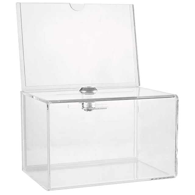 CUITING Clear Acrylic Box Multi-functional Ballot Box Suggestion Solicitation Box Voting Holder With Lock