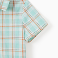 thumbnail image 4 of PatPat Family Matching Green Plaid Shirt or Ruffle Sleeves Bow Side Wrap Bottom Dress with Hidden Snap, 4 of 7