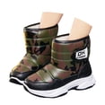 thumbnail image 3 of REDARER Kids' Winter Snow Boots - Waterproof Solid Color Thick Sole Non-Slip Booties with Fleece Lining for All-Day Warmth,Color:Green,Size:5-5.5 Years, 3 of 7