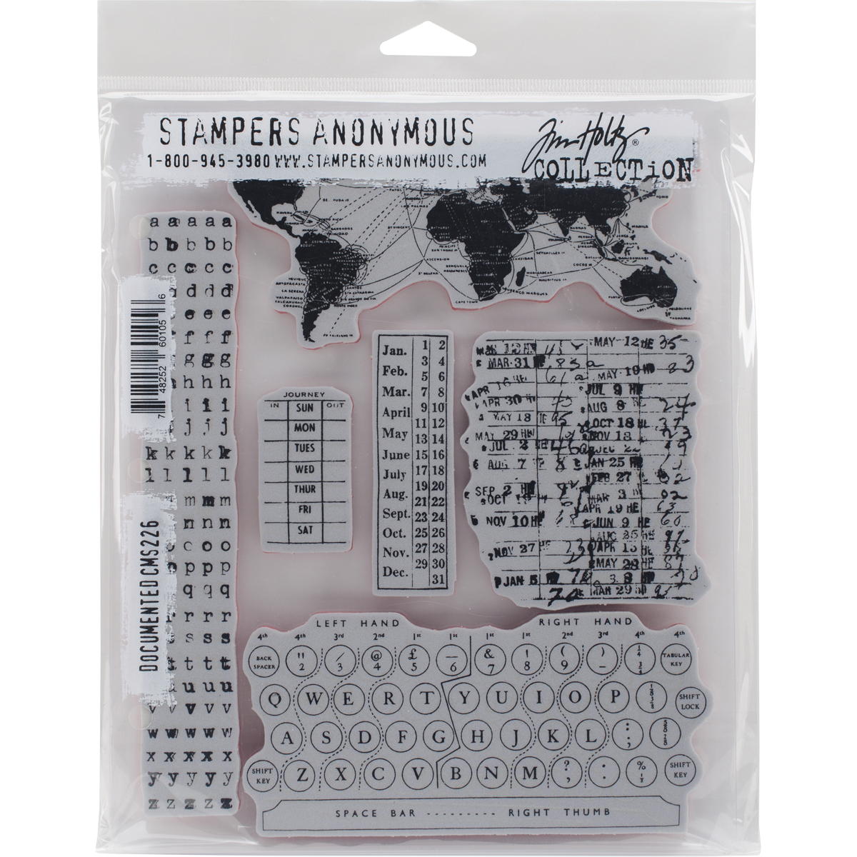 Tim Holtz Timbres Adhérents 7"X8.5 Pouces - Documentés - CMS-226