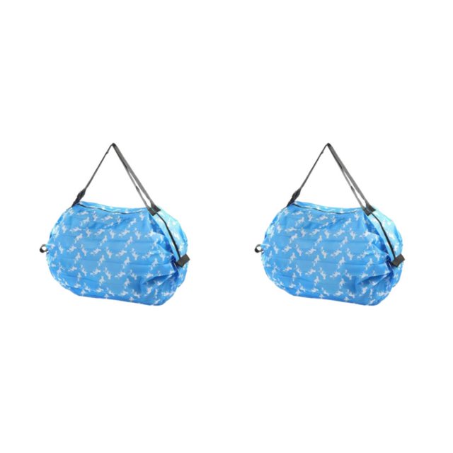Wweixi Polyester Foldable Storage Bags For Travel Pack Smart Travel Light Waterproof Space-saving Beach Bag blue puppy 2Set