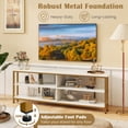 thumbnail image 3 of Giantex Nightcore Corner TV Stand, Entertainment Center for 65" TV, Console Table w/Metal Frame & AC Outlets, Media Console, White, 3 of 6