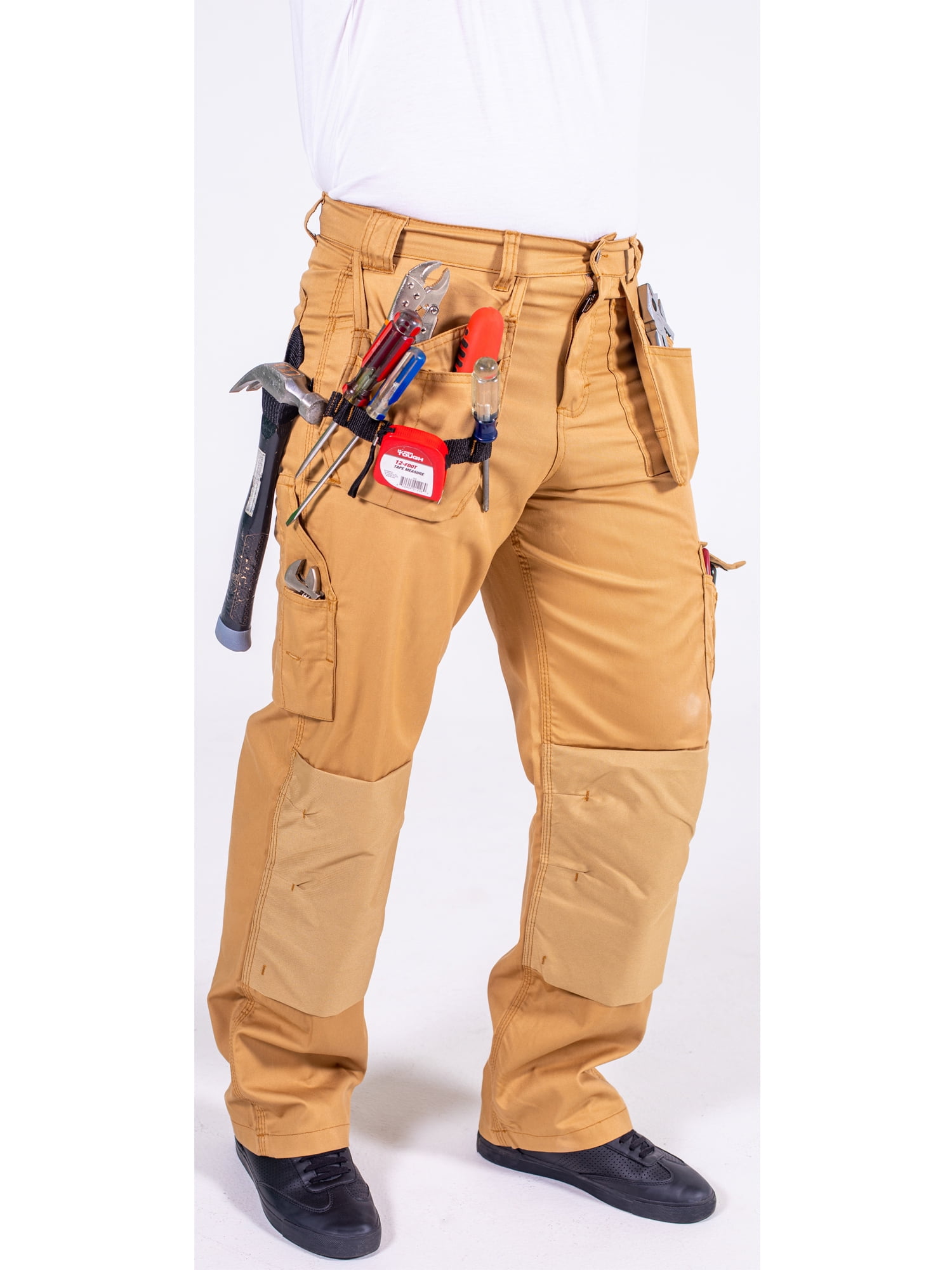 Mens Workwear Trousers Cargo Utility Work Pants with Cordura Knee Reinforcement