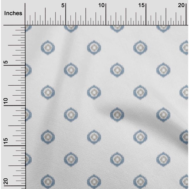 oneOone Polyester Lycra Fabric Circle Ikat Print Sewing Fabric BTY 56 Inch Wide