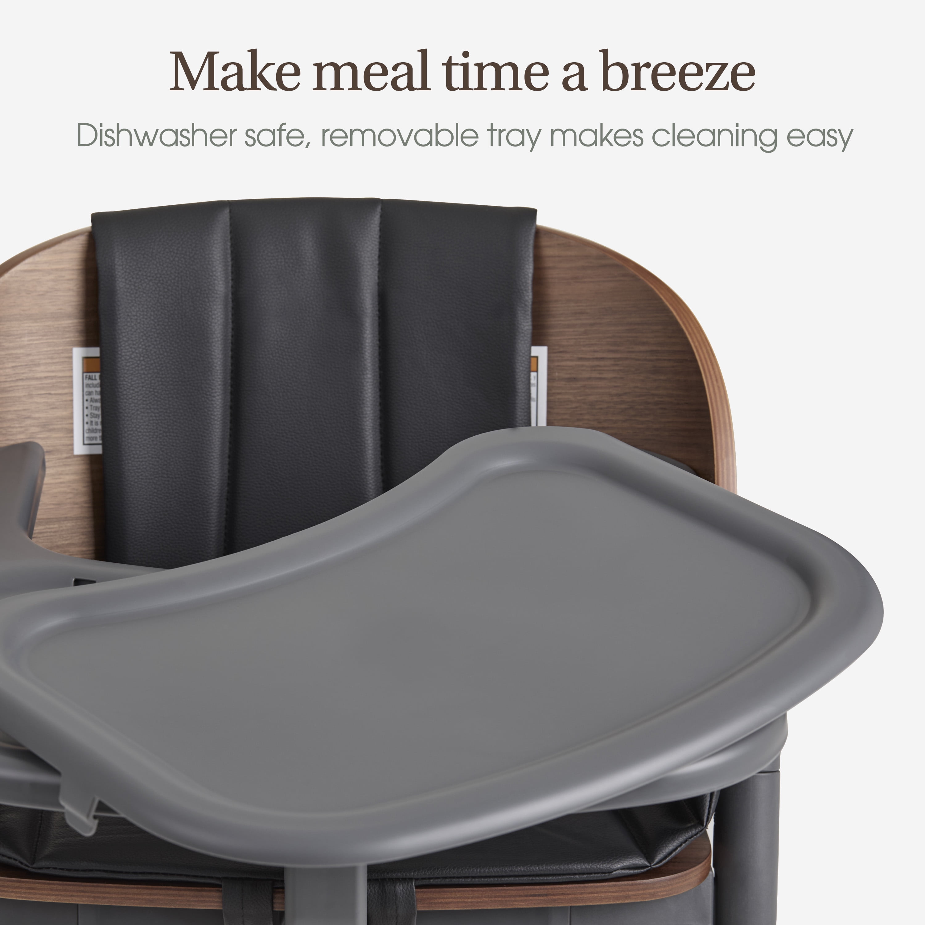 Evolur Step and Savor Convertible High Chair, Walnut Gray