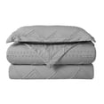 thumbnail image 5 of Ensemble de housse de couette à texture douce à motif losange Swift Home, literie toutes saisons avec fermeture éclair, avec taies d’oreiller, grand lit/double, gris clair, 5 of 5