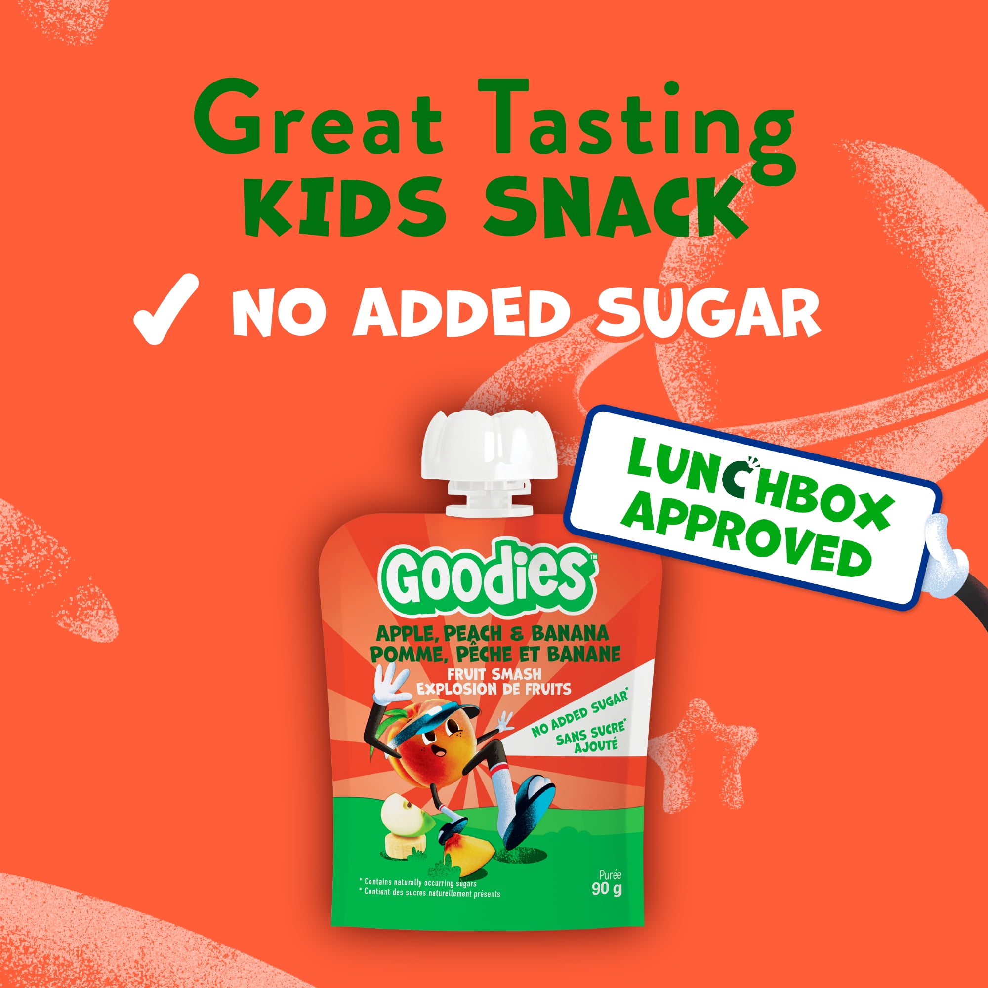 Goodies Sachet Purée de Fruits Pomme, Pêche et Banane pour Enfants 90g